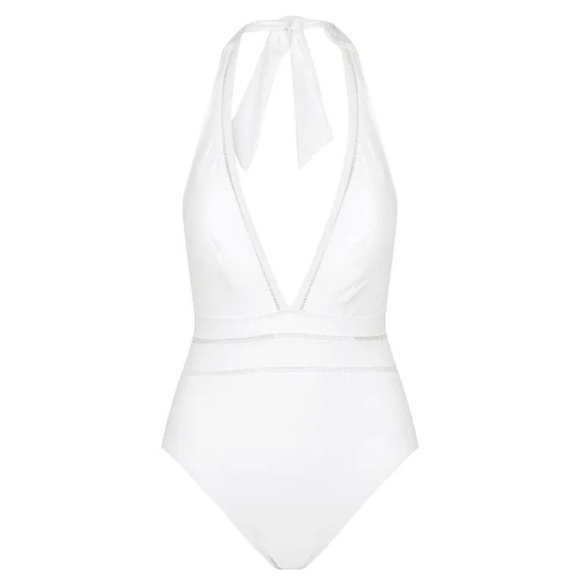 Gottex Finesse Halter One Piece Swimsuit in White. Size 10 - Picture 5 of 14